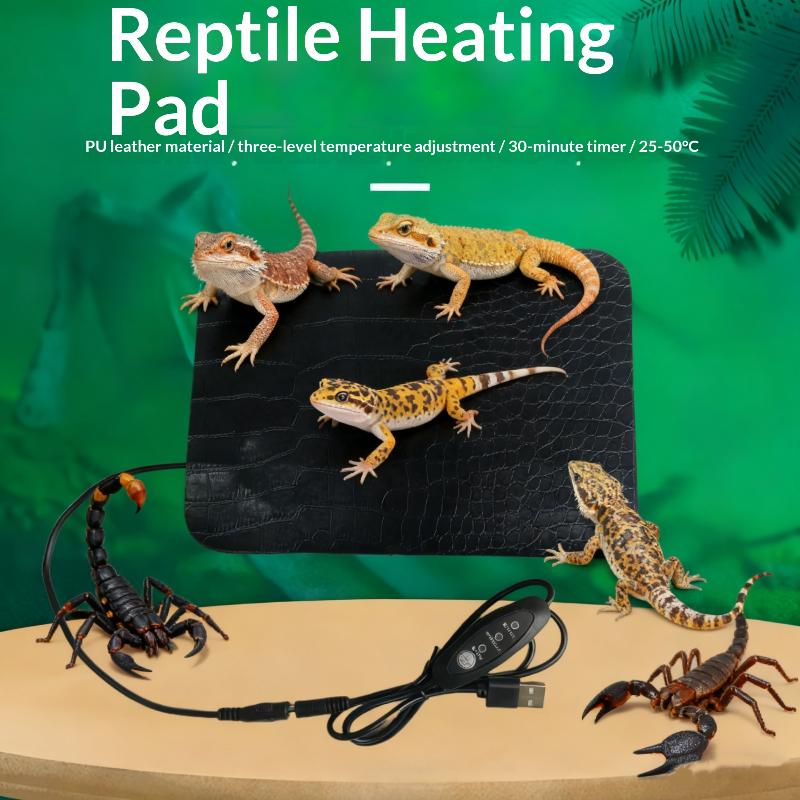 Reptile Heating Mat - カメやトカゲ用の防水爬虫類ヒートマット - 温度調節可能、傷防止爬虫類ヒートパッド、ペット用品