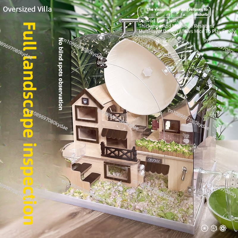 Hamster Cage Wheel - ‌ ハムスターマンション シリア産噛みつき防止アクリルタンク360度付き ° 2段折りたたみ式モジュールケージ（運動用ホイール付き）を見る