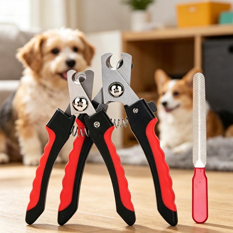 Pet Nail Grinder - 高品質ペット用爪切りセット、安全ガードと爪やすり付き、ステンレス製プロ仕様トリマー、犬猫小動物用