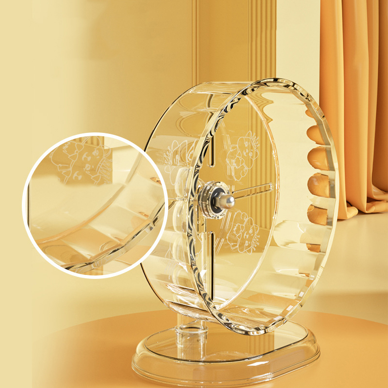 Hamster Cage Wheel - ハムスターケージホイールアクリル透明滑り止め簡単お手入れスタンド付き