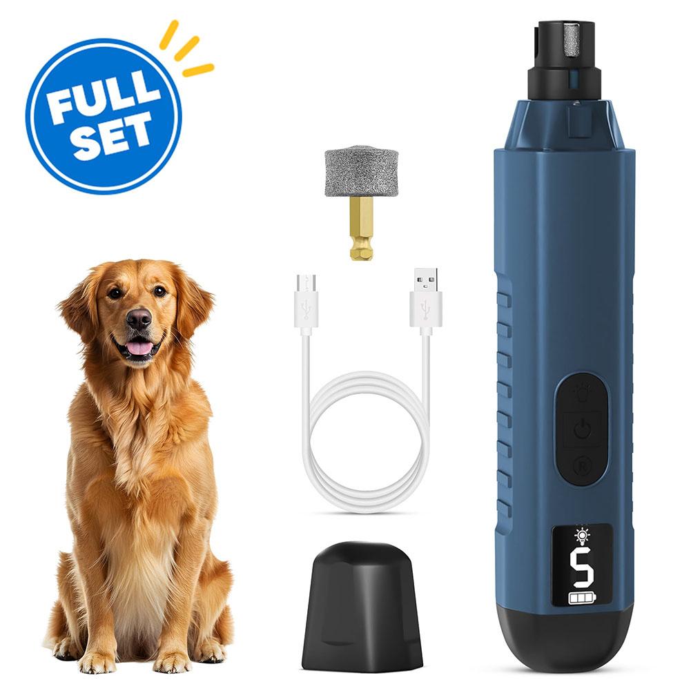 Pet Nail Grinder - 電動ペットネイルグラインダー 5段階速度調整、低騒音、犬猫用充電式、プロ仕様ペットネイルトリマーグルーミングツール