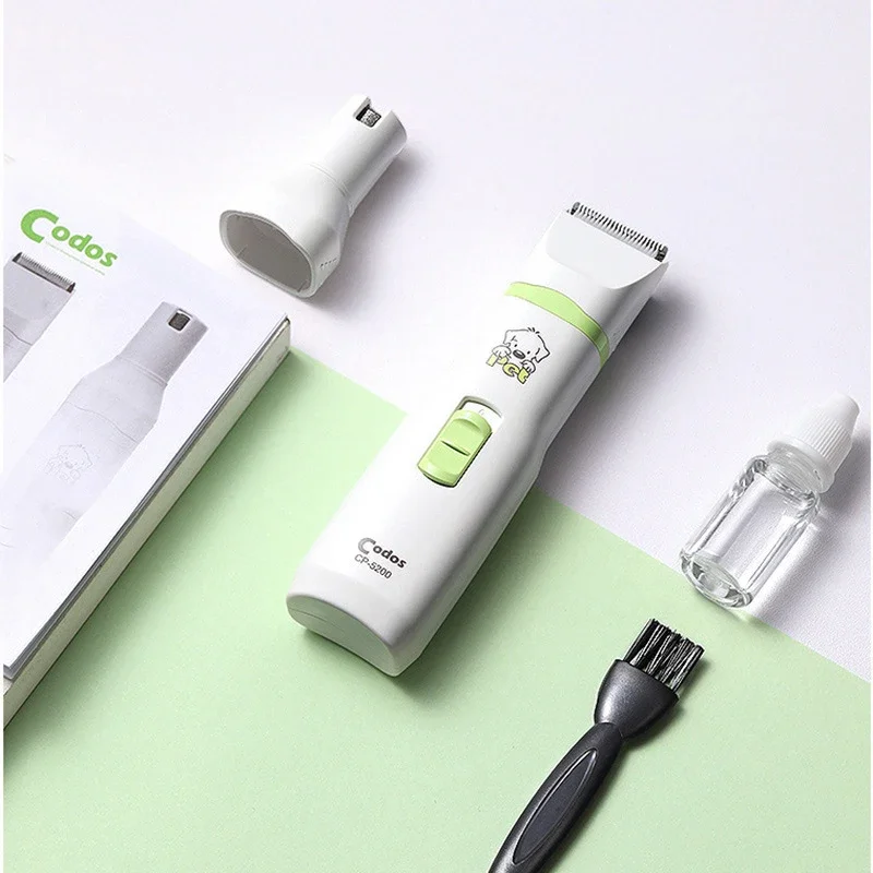 Pet Nail Grinder - 2-in-1ペットヘアトリマー＆ネイルグラインダー、セラミック刃グルーミングクリッパー（犬猫用）、ネイルカッター付きヘアカットマシン
