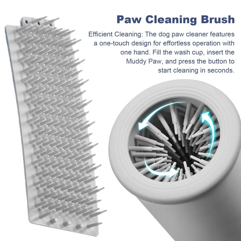 Dog Paw Cleaner - 電動犬足洗い機 自動ペット足洗い器 ポータブル足洗いカップ 充電式犬足洗い機 シリコンブラシ付き