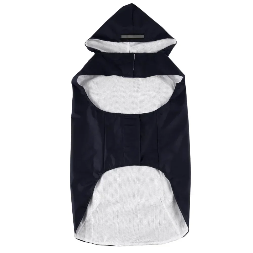 中型大型犬防水フード付きジャケットレイン服反射ストライプ屋外 - Dog Raincoat のレビューと価格
