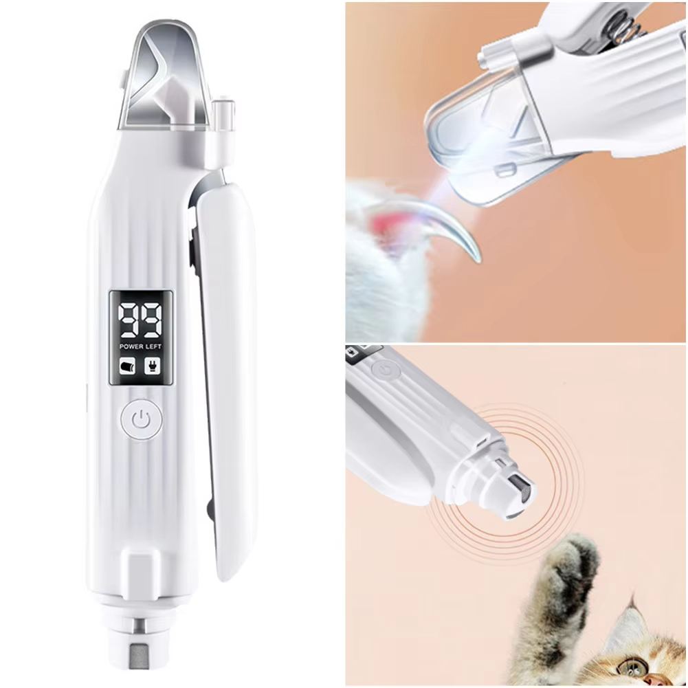 LEDライト付き2in1電動ペットネイルトリマー、ペットネイ - Pet Nail Grinder のレビューと価格