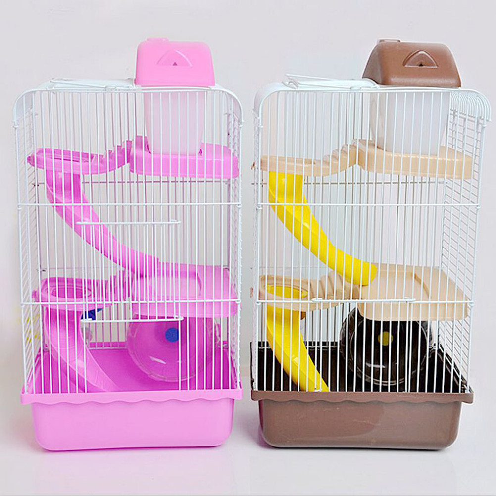 豪華な3層スライド式ハムスターケージ、環境に優しいPPプラス - Hamster Cage Wheel のレビューと価格