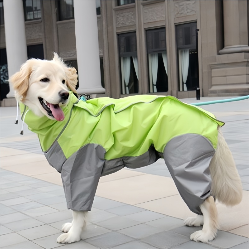 屋外犬レインコートジャンプスーツ防水犬スーツレインケープ中大 - Dog Raincoat のレビューと価格