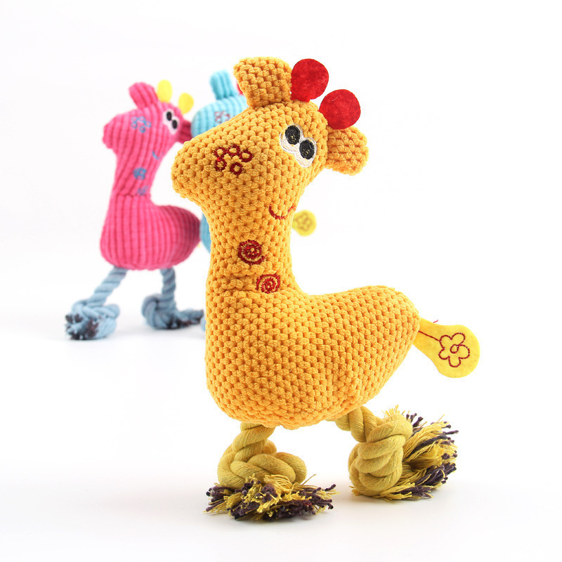 鹿の毛皮で編まれた鳴き笛入りぬいぐるみ噛むおもちゃ、歯ぎしり - Pet Supplies Young のレビューと価格