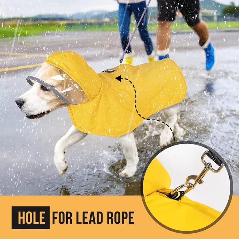 カスタムプリント反射材付き犬用レインコート防水屋外ペットジャ - Dog Raincoat のレビューと価格