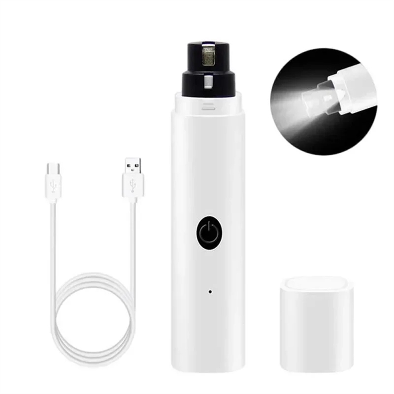電気犬の爪切り犬の爪グラインダー充電式 USB 充電 LED - Pet Nail Grinder のレビューと価格
