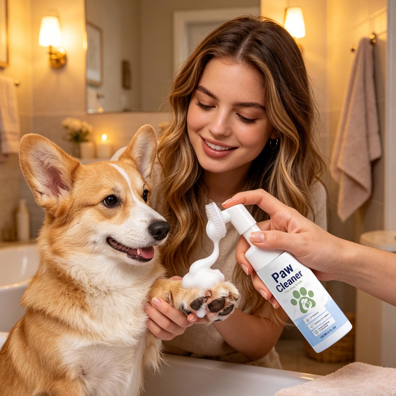 ペット用足洗い、犬猫に最適、すすぎ不要の泡状クリーナー、無香 - Dog Paw Cleaner のレビューと価格