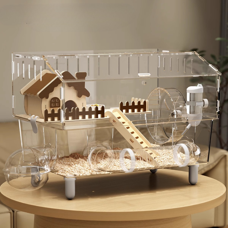 アクリルハムスターケージ、360°ビューのハムスターヴィラ、 - Hamster Cage Wheel のレビューと価格