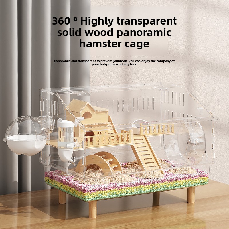 60cm大型アクリル製ハムスターケージ、フルビューデザイン、 - Hamster Cage Wheel のレビューと価格