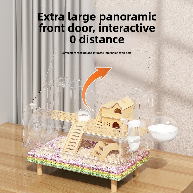 60cm大型アクリル製ハムスターケージ、フルビューデザイン、 - Hamster Cage Wheel のレビューと価格