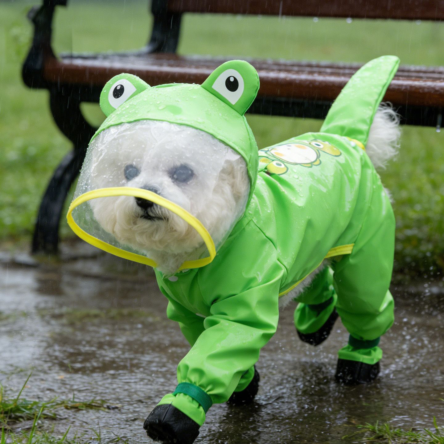 四足フルカバー防水犬用レインコート、フロッグ防水犬用コート、 - Dog Raincoat のレビューと価格