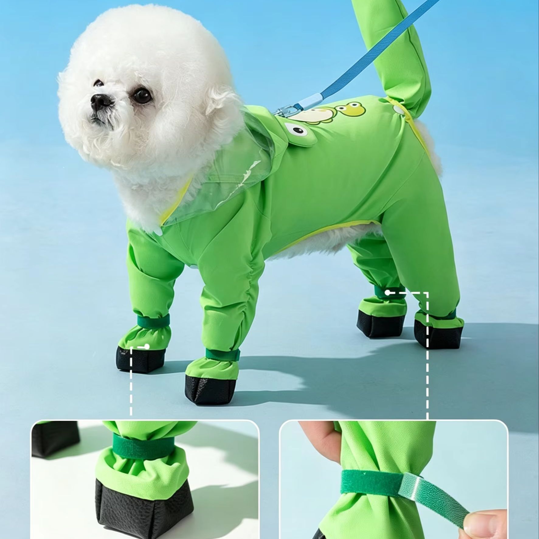 四足フルカバー防水犬用レインコート、フロッグ防水犬用コート、 - Dog Raincoat のレビューと価格