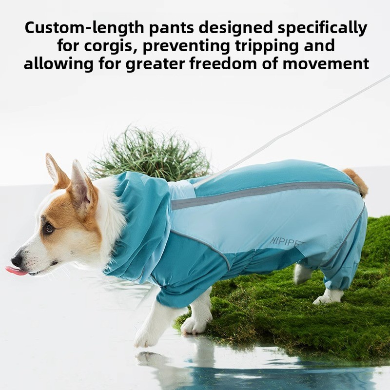 2026年フルカバーカラーブロック犬用レインコート、四足防水 - Dog Raincoat のレビューと価格