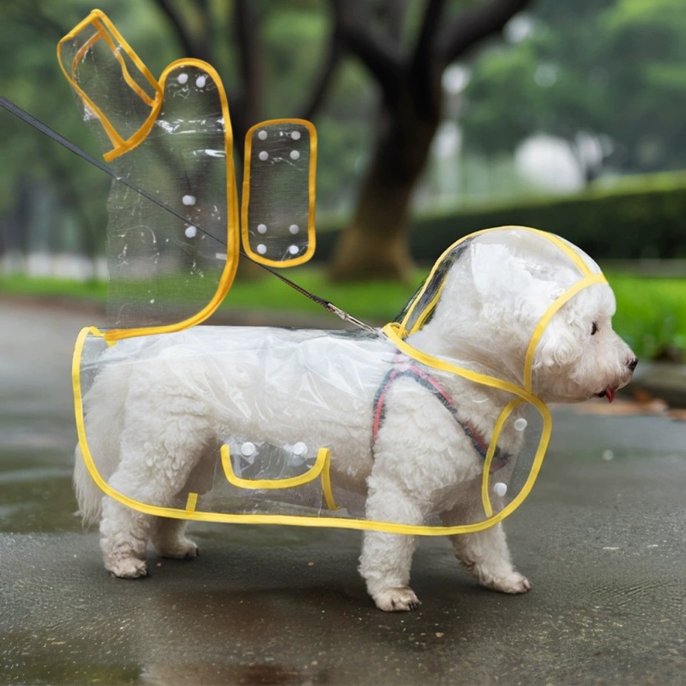 犬用レインコート 透明全身カバー 防水 ソフトEVA 犬の散 - Dog Raincoat のレビューと価格