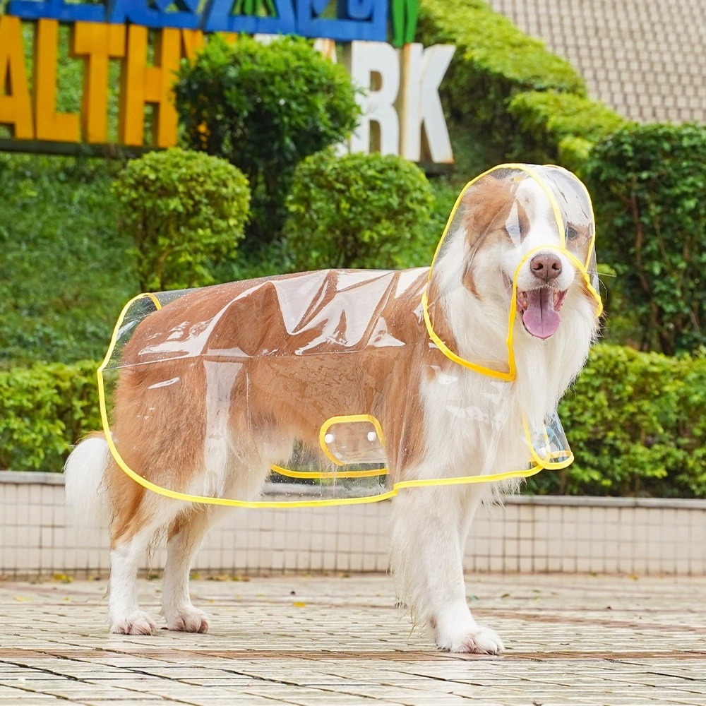 犬用レインコート 透明全身カバー 防水 ソフトEVA 犬の散 - Dog Raincoat のレビューと価格