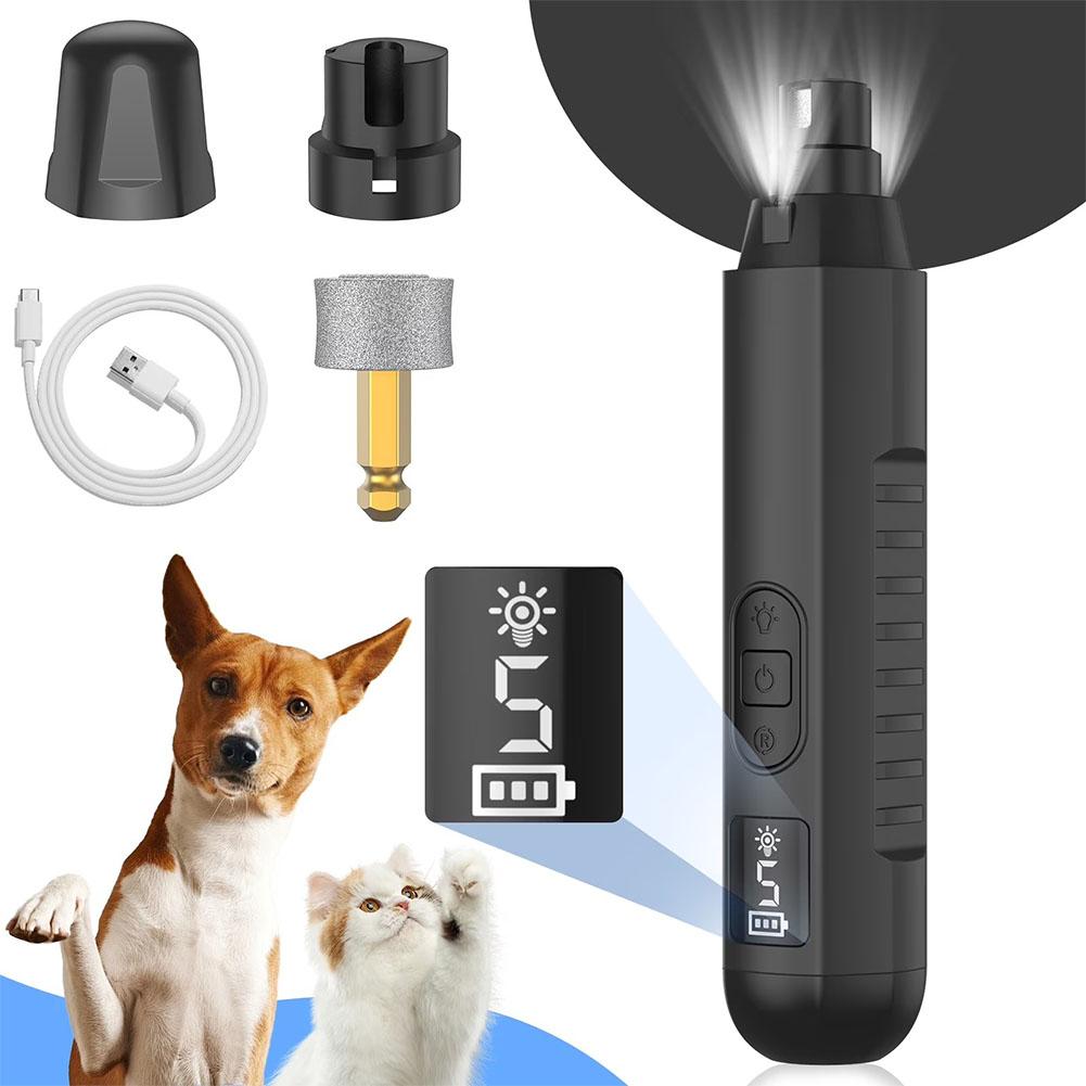 電動ペットネイルグラインダー 5段階速度調整、低騒音、犬猫用 - Pet Nail Grinder のレビューと価格
