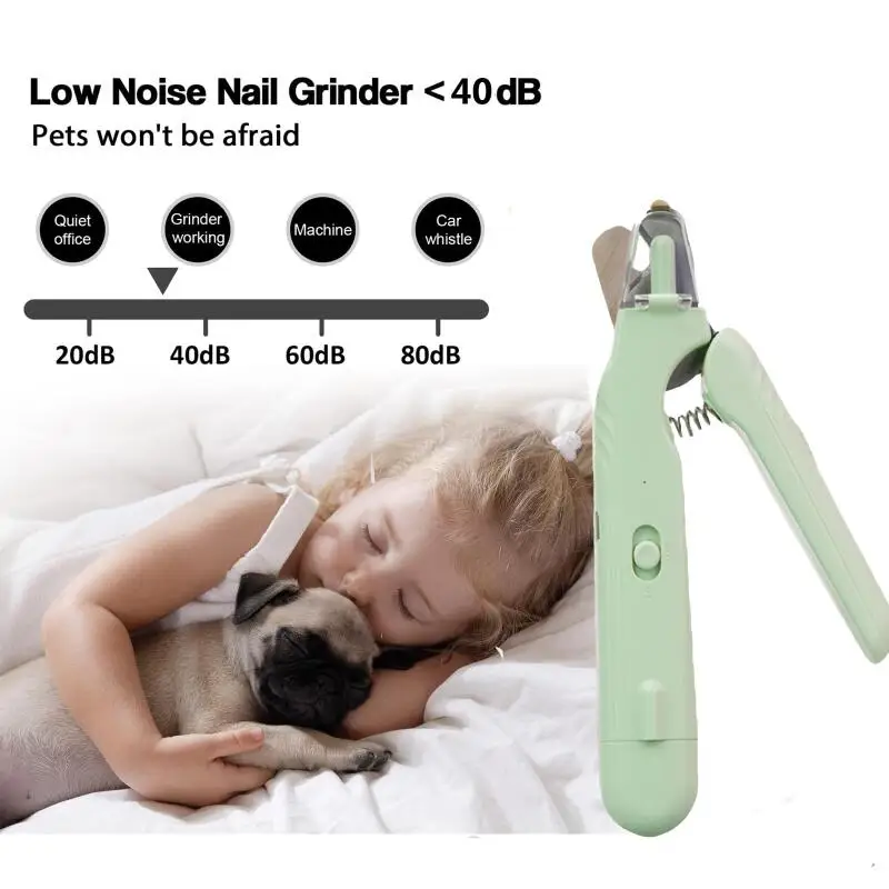 2-in-1ペット用爪切り（LEDライト付き、安全ロック機能 - Pet Nail Grinder のレビューと価格