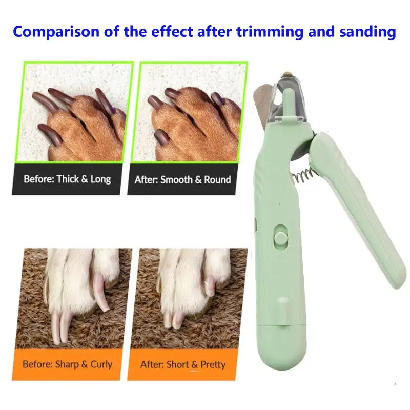2-in-1ペット用爪切り（LEDライト付き、安全ロック機能 - Pet Nail Grinder のレビューと価格