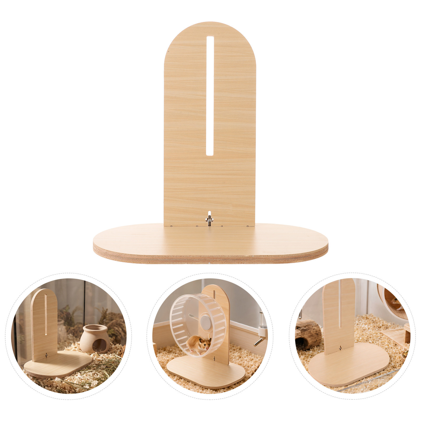 安定した木製ハムスターホイールスタンドベースラックホルダー  - Hamster Cage Wheel のレビューと価格