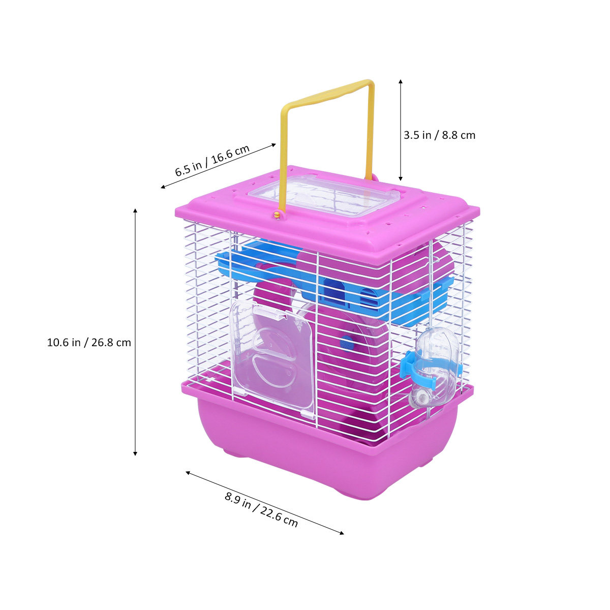 二層構造のハムスターケージ ピンクのスライドデザイン ランニ - Hamster Cage Wheel のレビューと価格