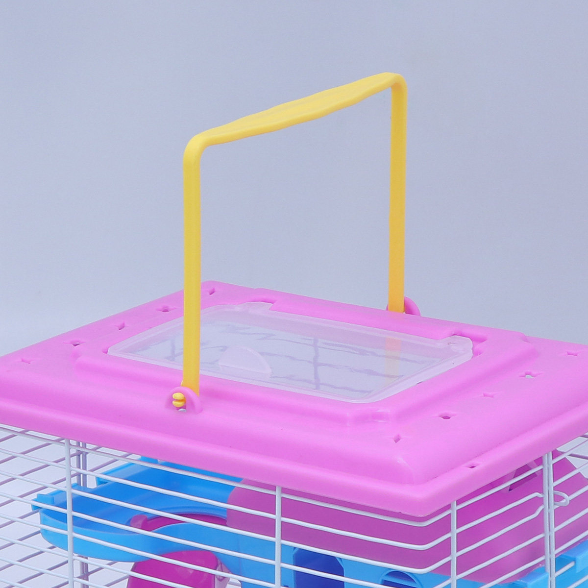 二層構造のハムスターケージ ピンクのスライドデザイン ランニ - Hamster Cage Wheel のレビューと価格