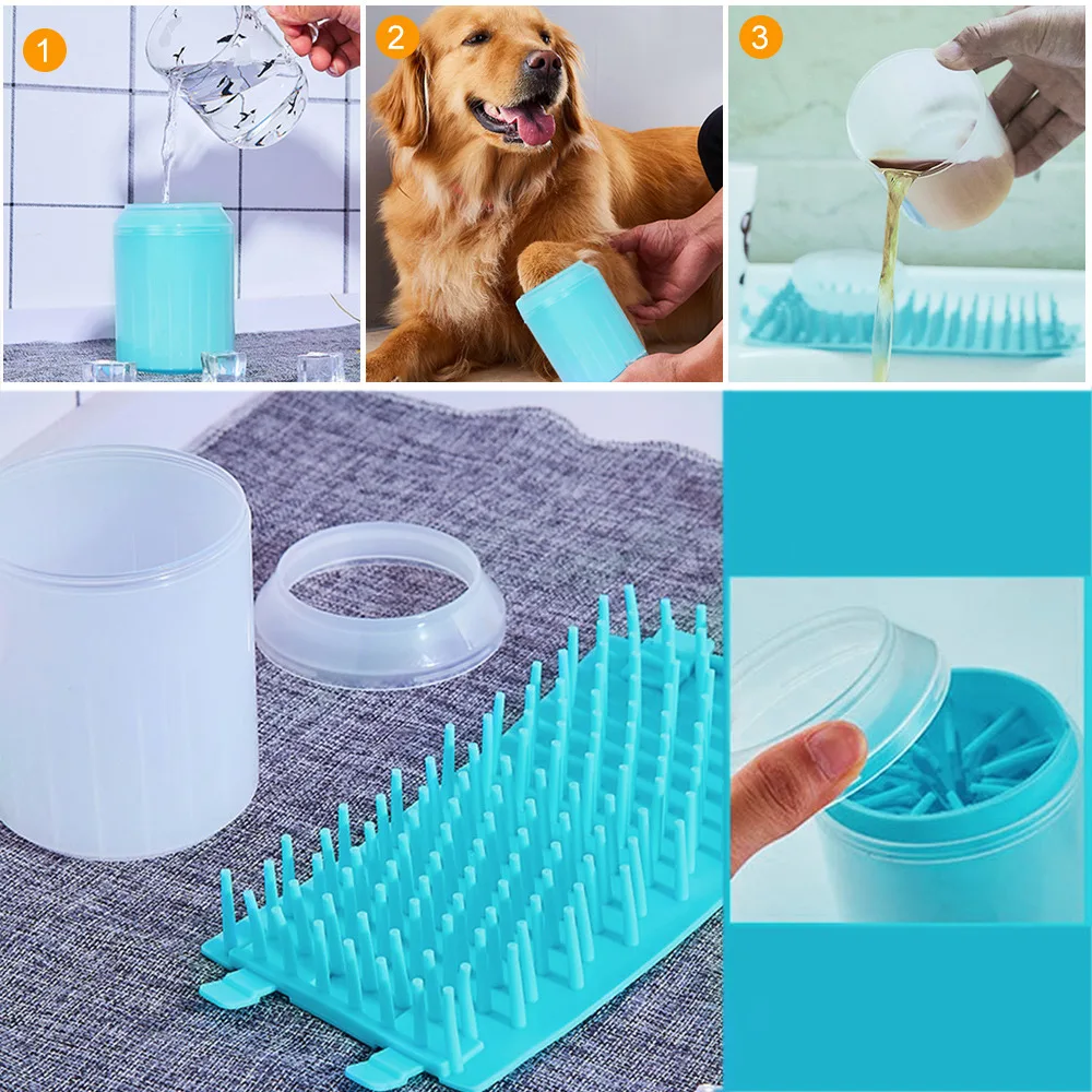 足プランジャーペット足クリーナーソフトシリコン足クリーニング - Dog Paw Cleaner のレビューと価格
