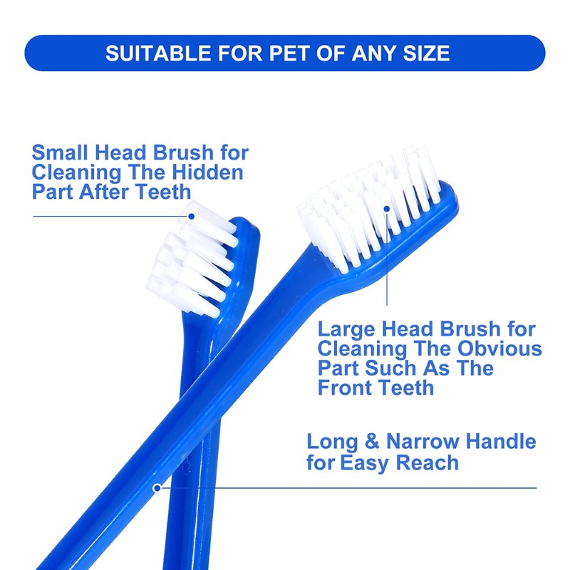 AB66-犬用口腔衛生ツール-60ヘッド犬用歯ブラシ、両端爪 - Dog Paw Cleaner のレビューと価格