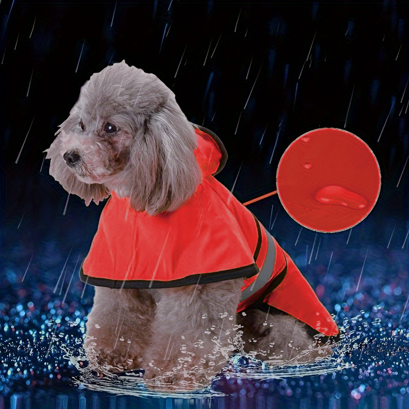 春夏防水反射小中型ペット服犬用レインコート - Dog Raincoat のレビューと価格